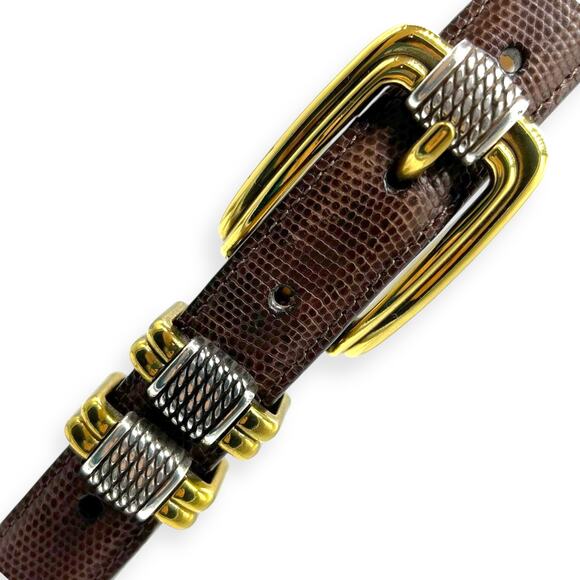 Brighton Womens Belt Brighton Classics Brown Two Tone Silver Western Cowgirl - Picture 5 of 13